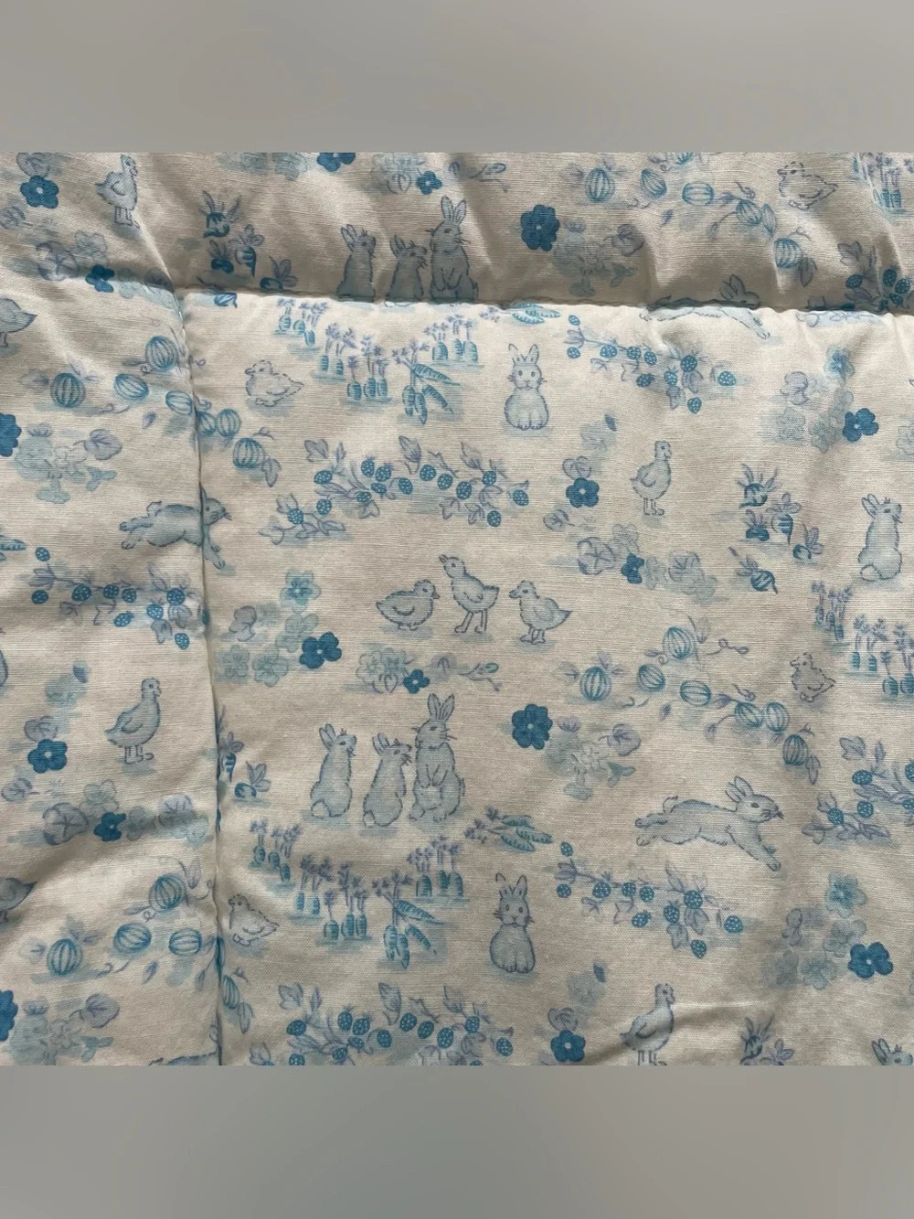 VTG Martha Stewart Everyday Baby RARE Bunny Chicks Floral Quilted Crib Blanket